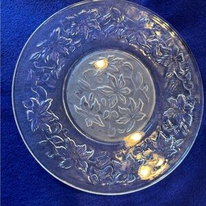 A. Princess House FANTASIA Poinsettia Embossed Crystal 8" plates
